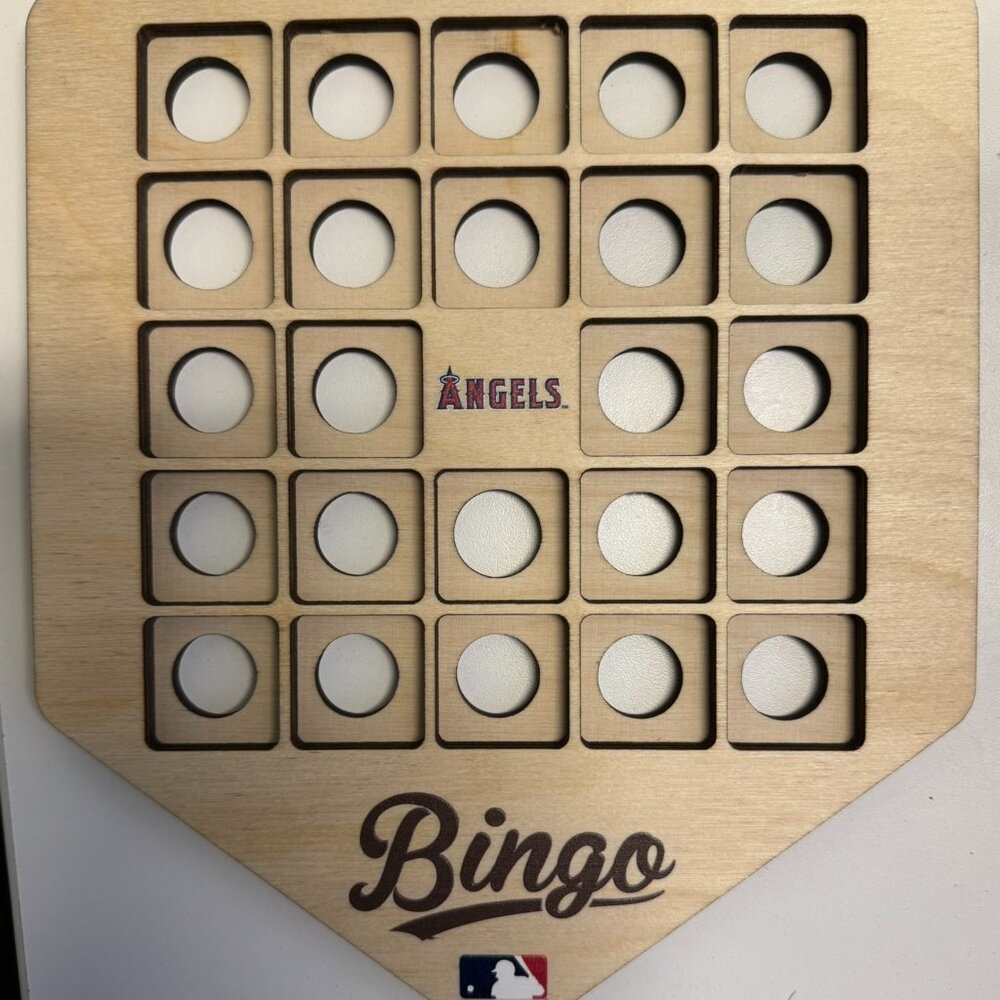 LA Angles - Baseball Bingo Game - Set of 2 - Wooden